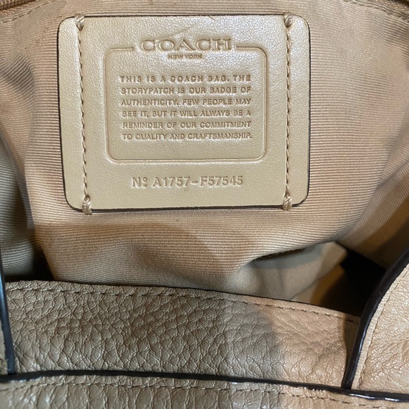 Coach double strap tan bag no A1757-F57545 3 compartment *Please note ink marks - Picture 13 of 14